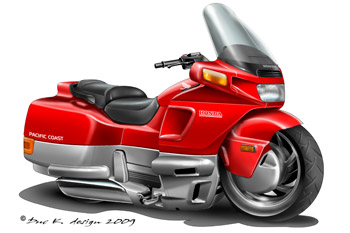 Honda PC800 cartoon motorcycle